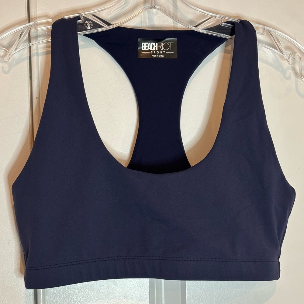 Beach Riot Sport Navy Blue Racerback Sports Bra M